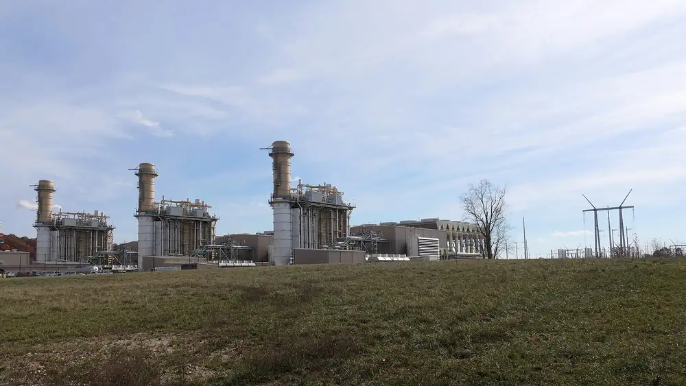 Natural gas-fired electricity generation units at a utility power station